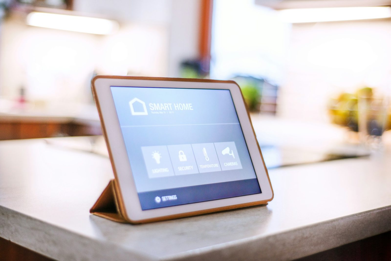 A tablet with smart home screen.